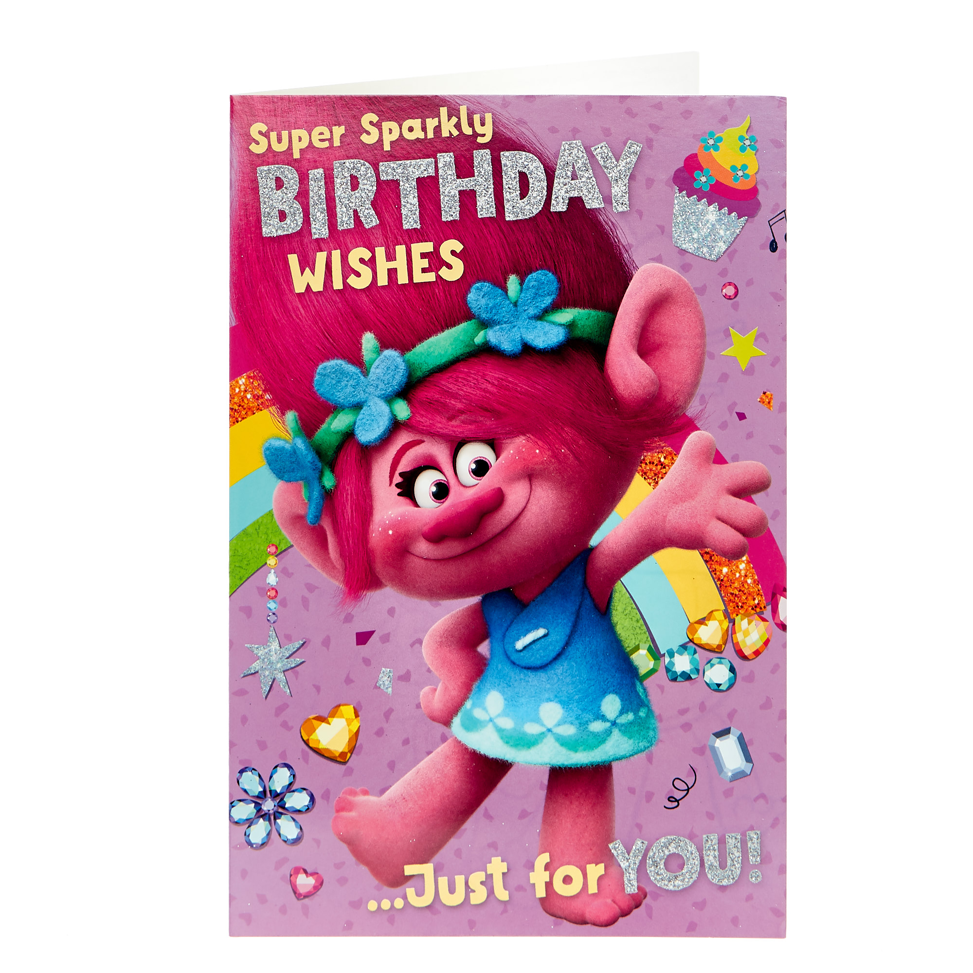 Trolls Birthday Card - Super Sparkly Wishes