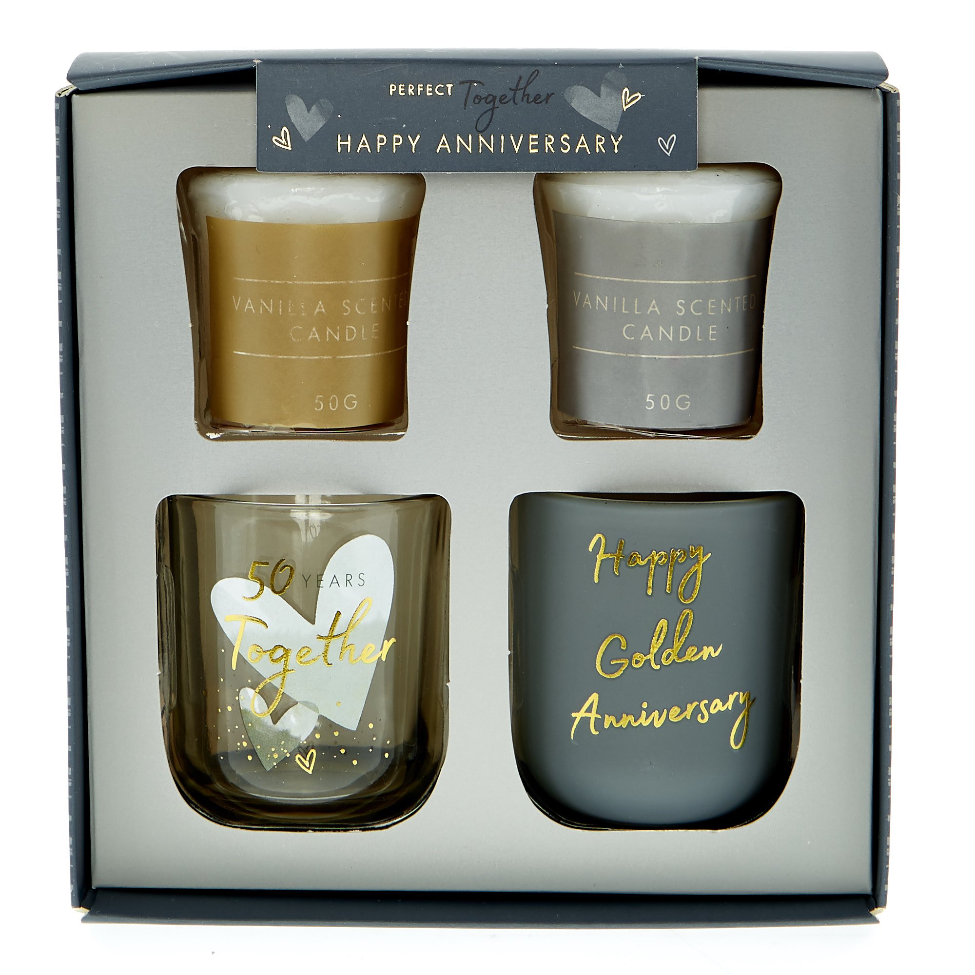 Perfect Together 50th Anniversary Twin Candle Set