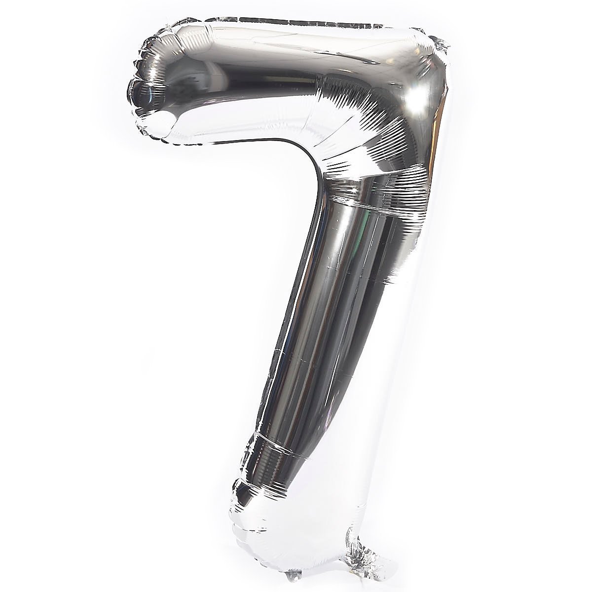 Age 70 Giant Foil Helium Numeral Balloons - Silver (deflated)