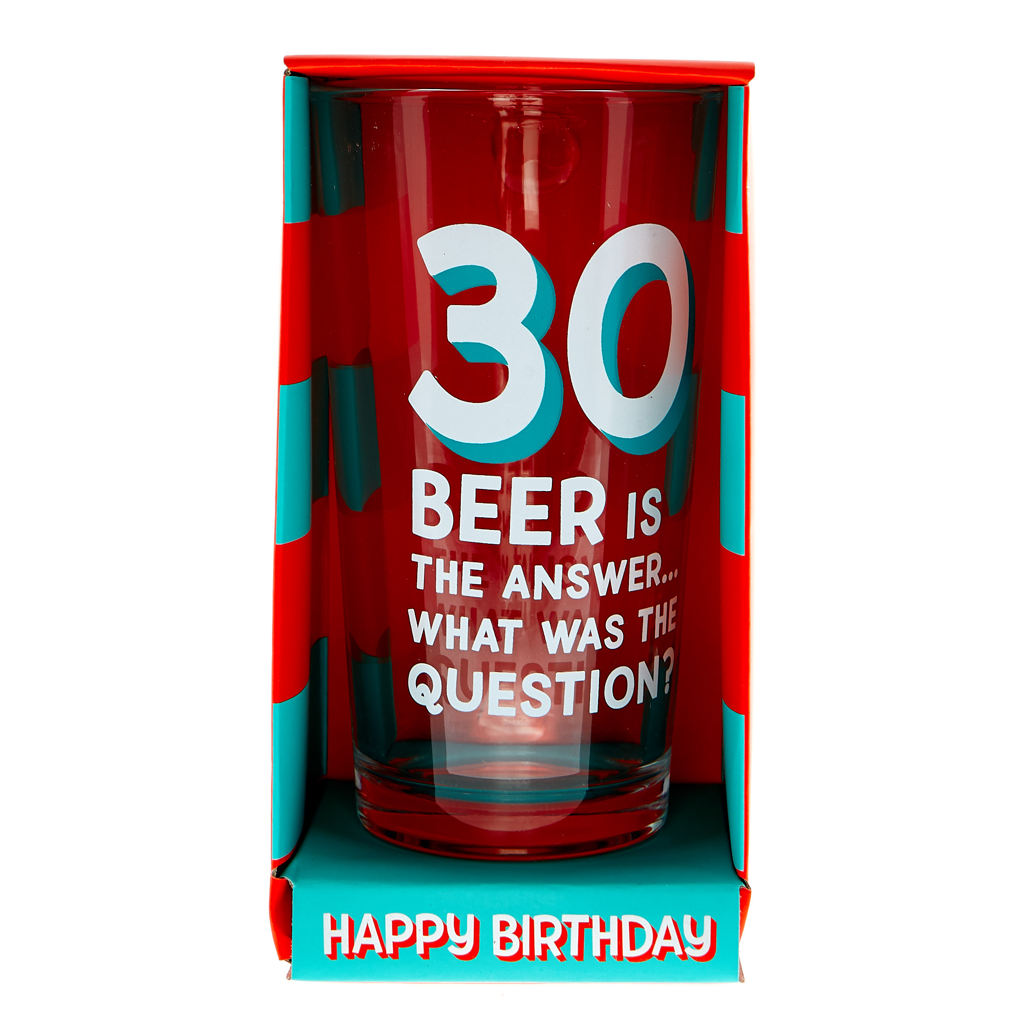30th Birthday Pint Glass - Beer Is The Answer