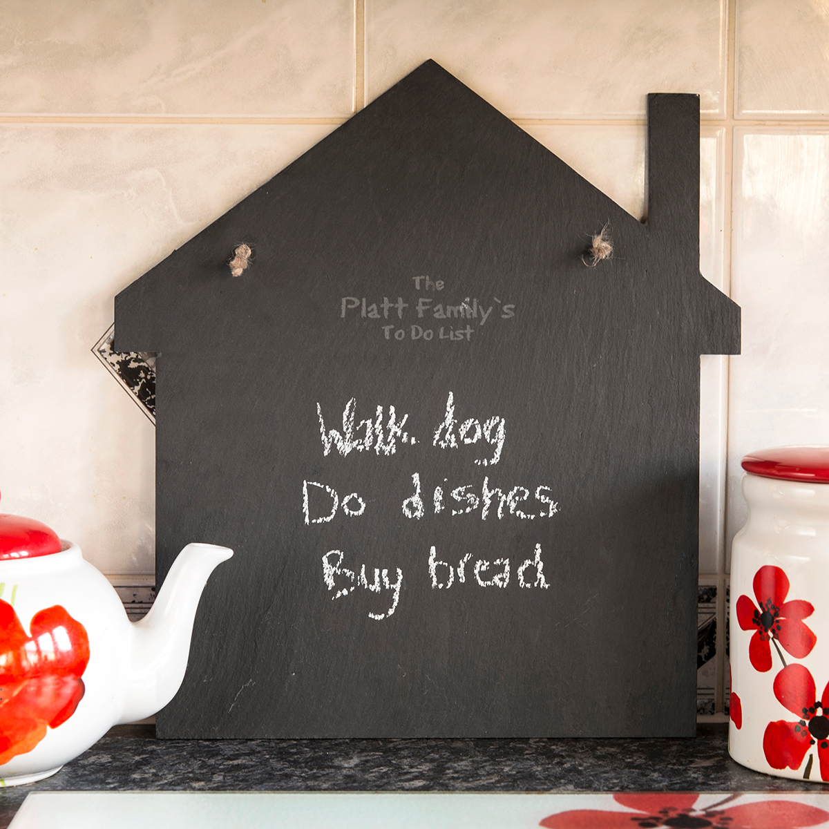 Personalised Engraved Large House-Shaped Slate Chalkboard