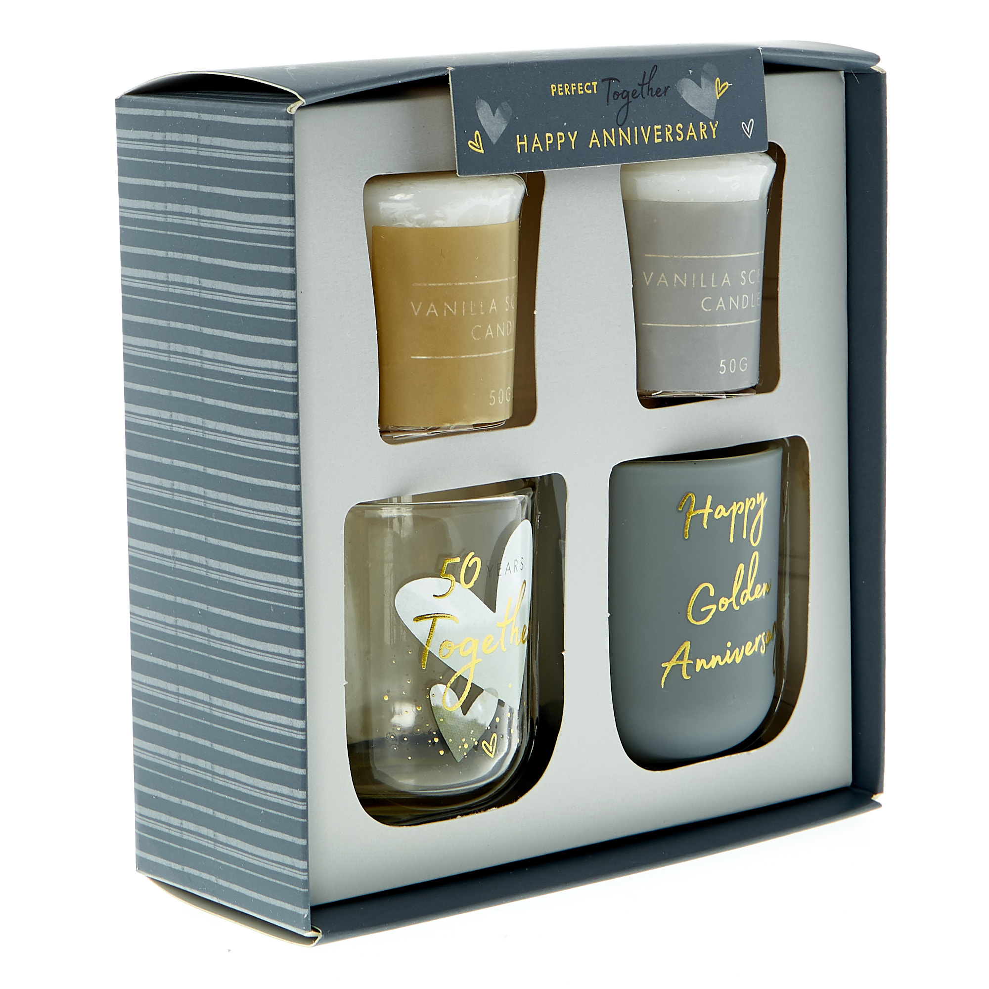 Perfect Together 50th Anniversary Twin Candle Set