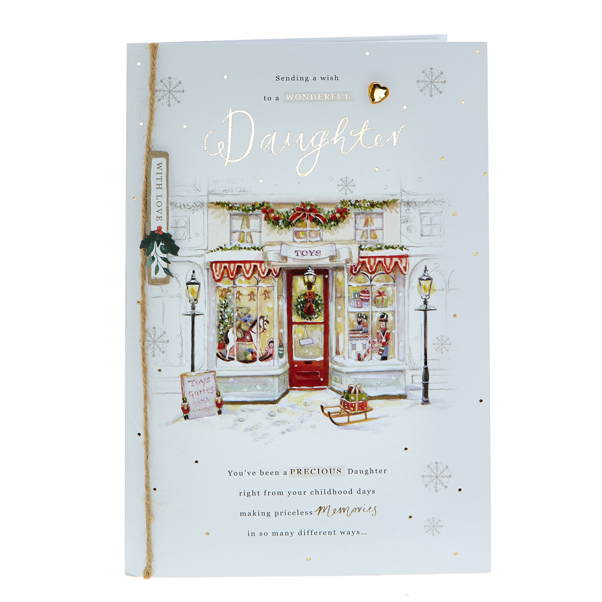 Christmas Card - Wonderful Daughter, Traditional Shop Window