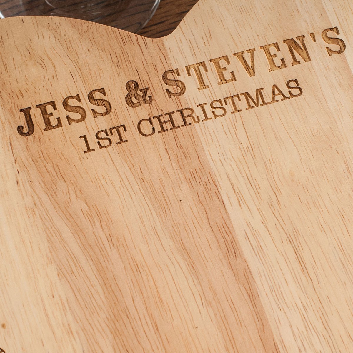 Personalised Heart-Shaped Wooden Cheeseboard Set