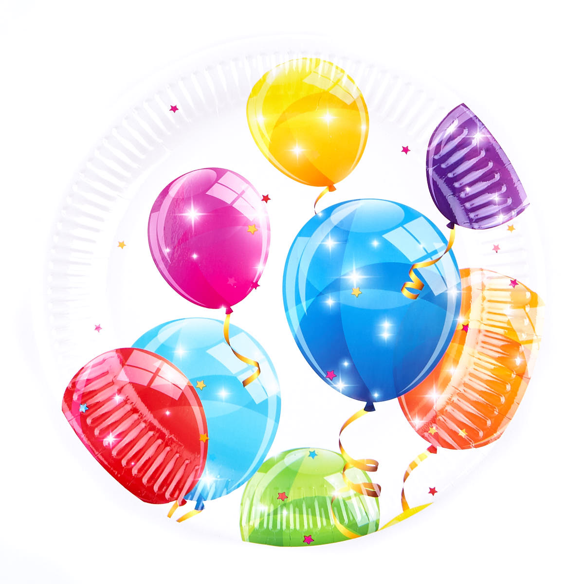 Multi-Coloured Balloons Party Tableware Bundle - 16 Guests