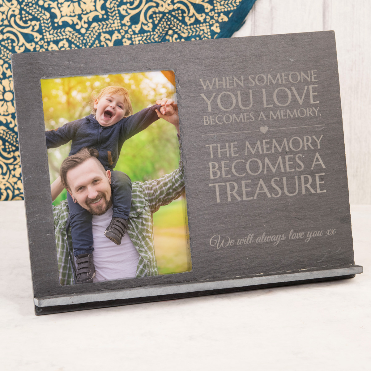 Personalised Engraved Slate Chalkboard Photo Frame - When Someone You Love