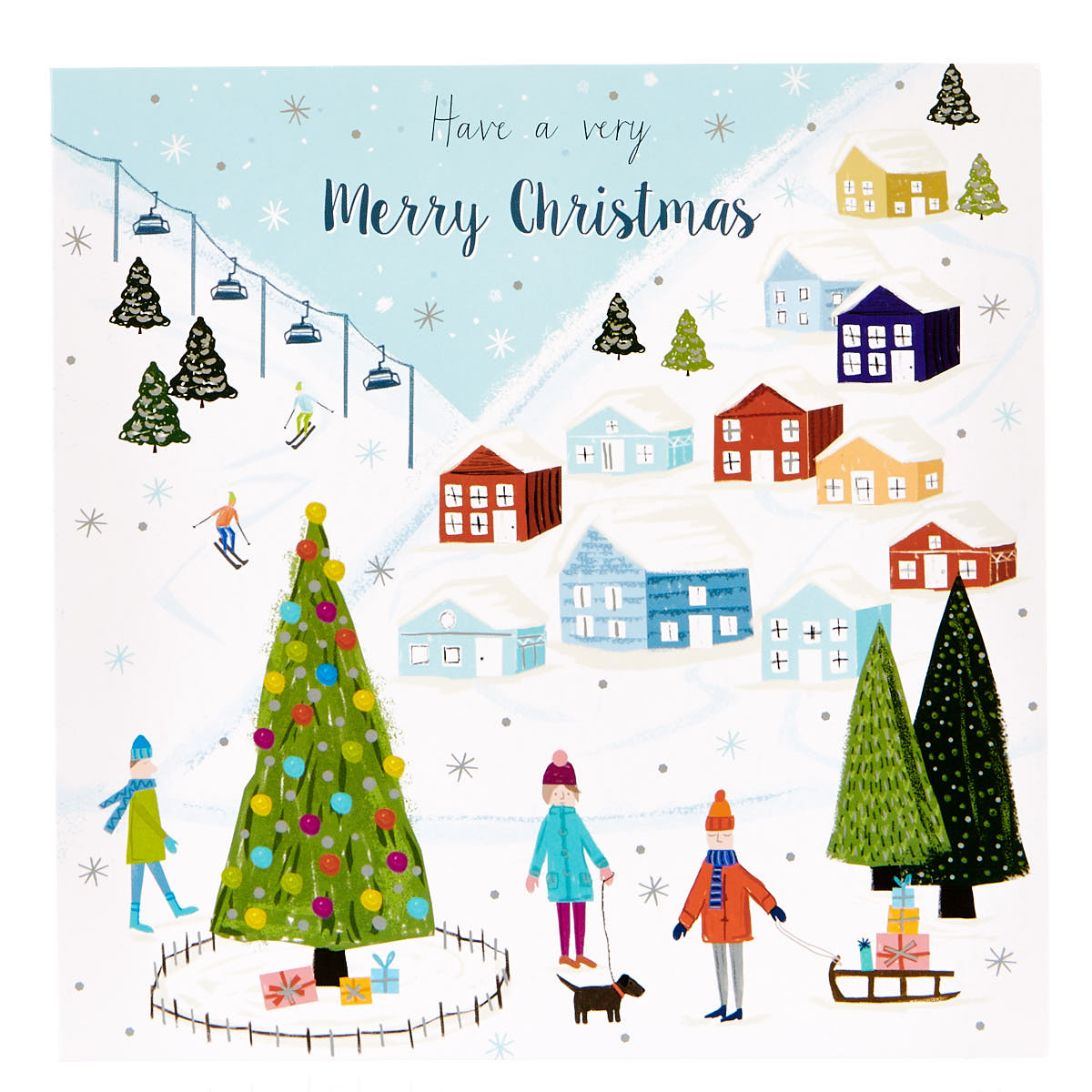 Charity Christmas Cards - Snowy Town Pack Of 10