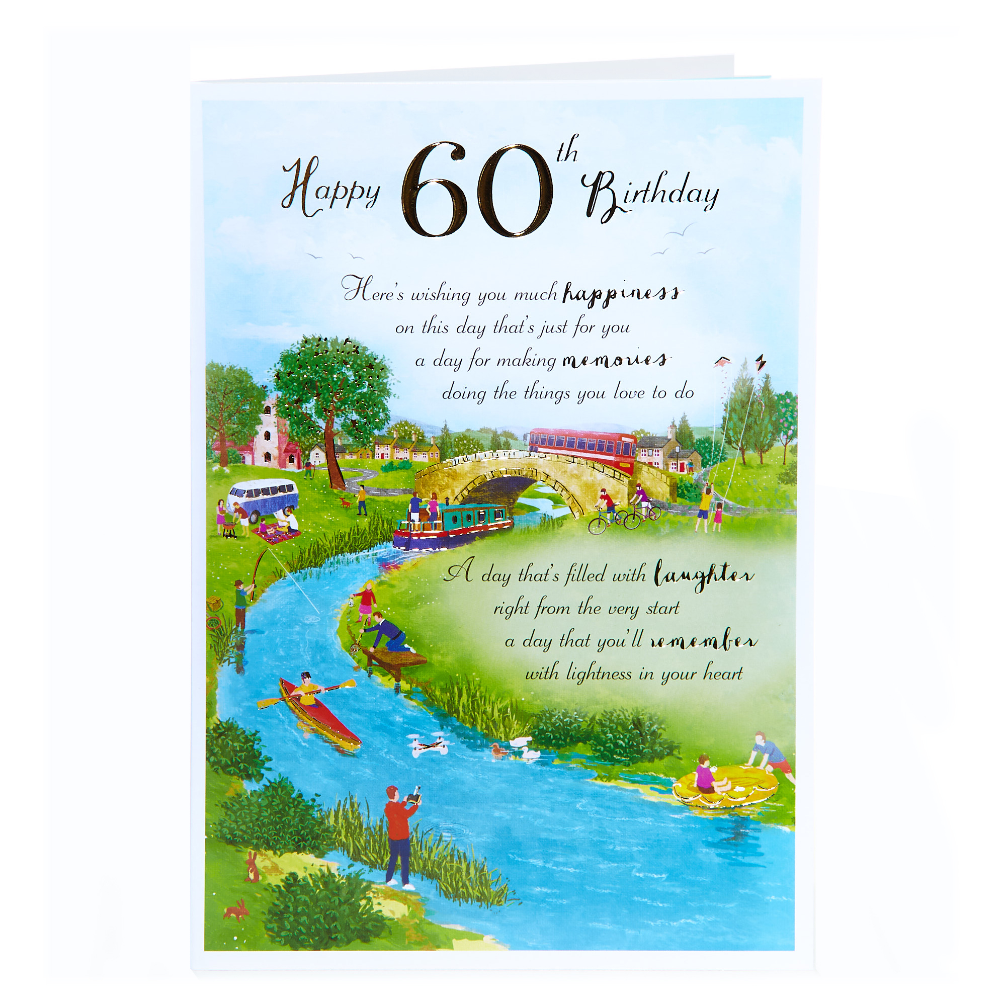 60th Birthday Card - Happiness & Memories