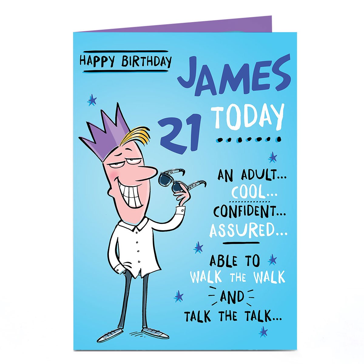 Personalised Editable Age Birthday Card - Cool & Confident