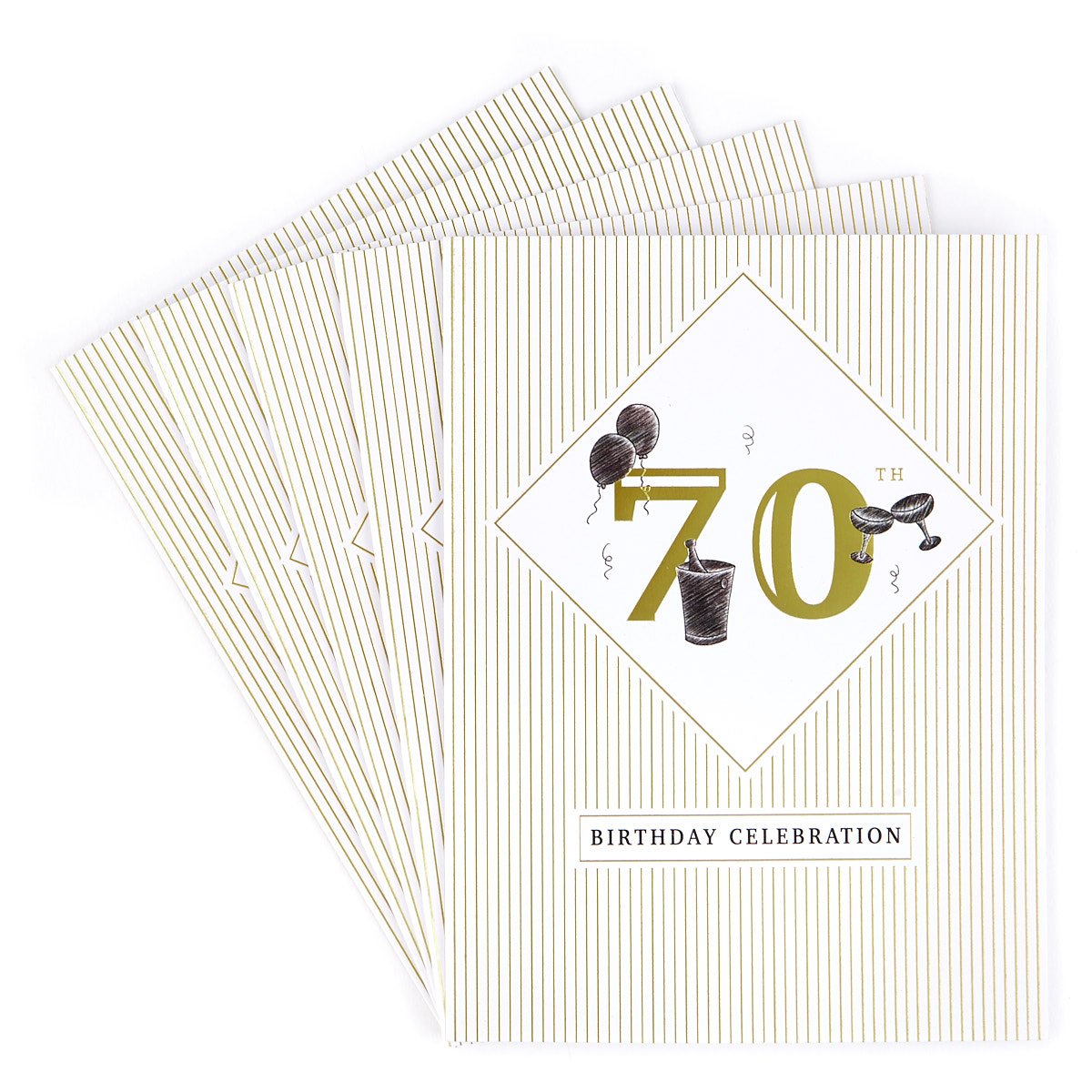 70th Birthday Party Invitations - Pack of 12