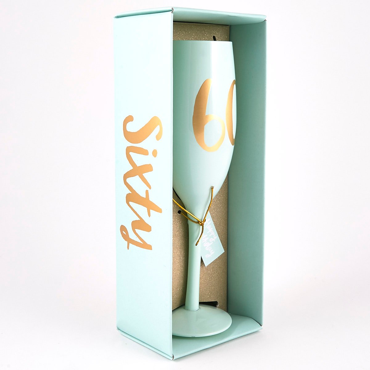 60th Birthday Large Mint Green Champagne Flute