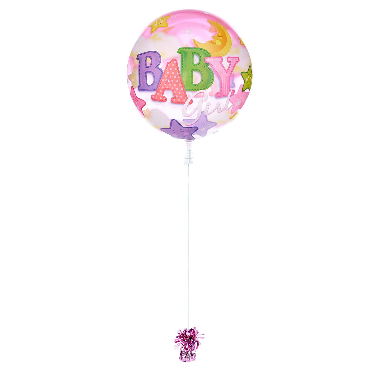 22-Inch Bubble Balloon - Baby Girl - DELIVERED INFLATED!