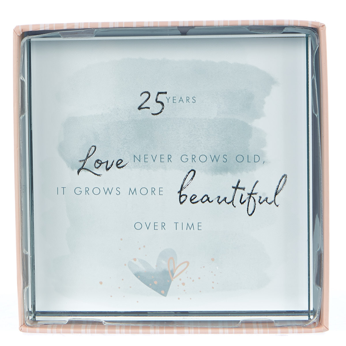 Perfect Together Glass Keepsake - 25th Anniversary