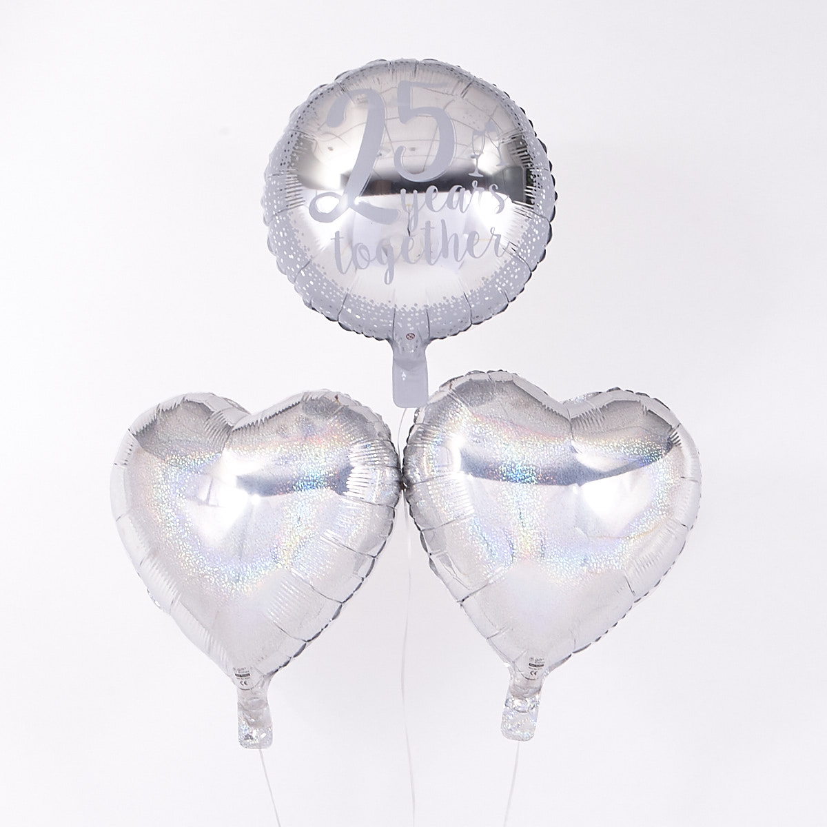 25th Anniversary Silver Wedding Romantic Balloon Bouquet - DELIVERED INFLATED!