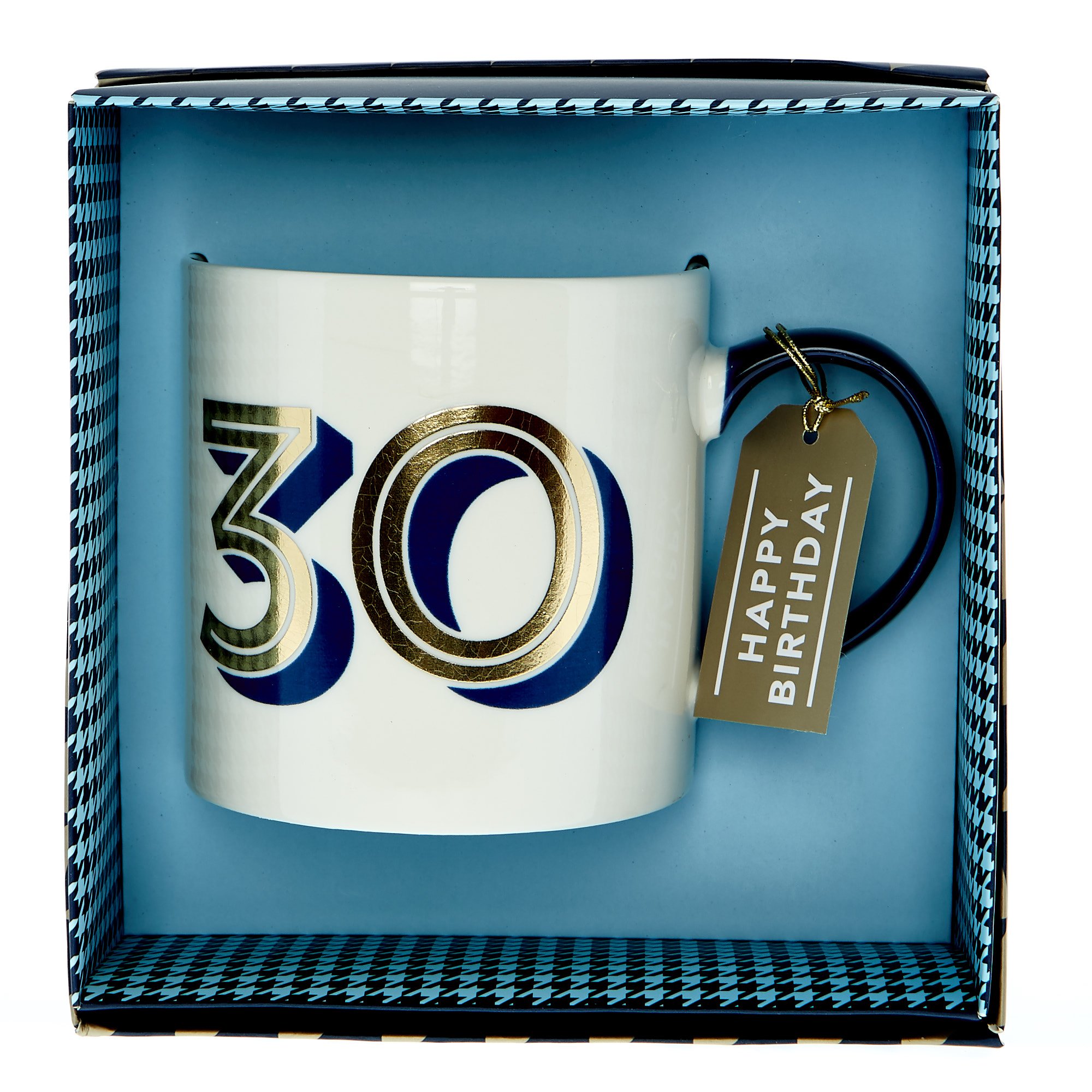 30th Birthday Mug In A Box - Blue & Gold 