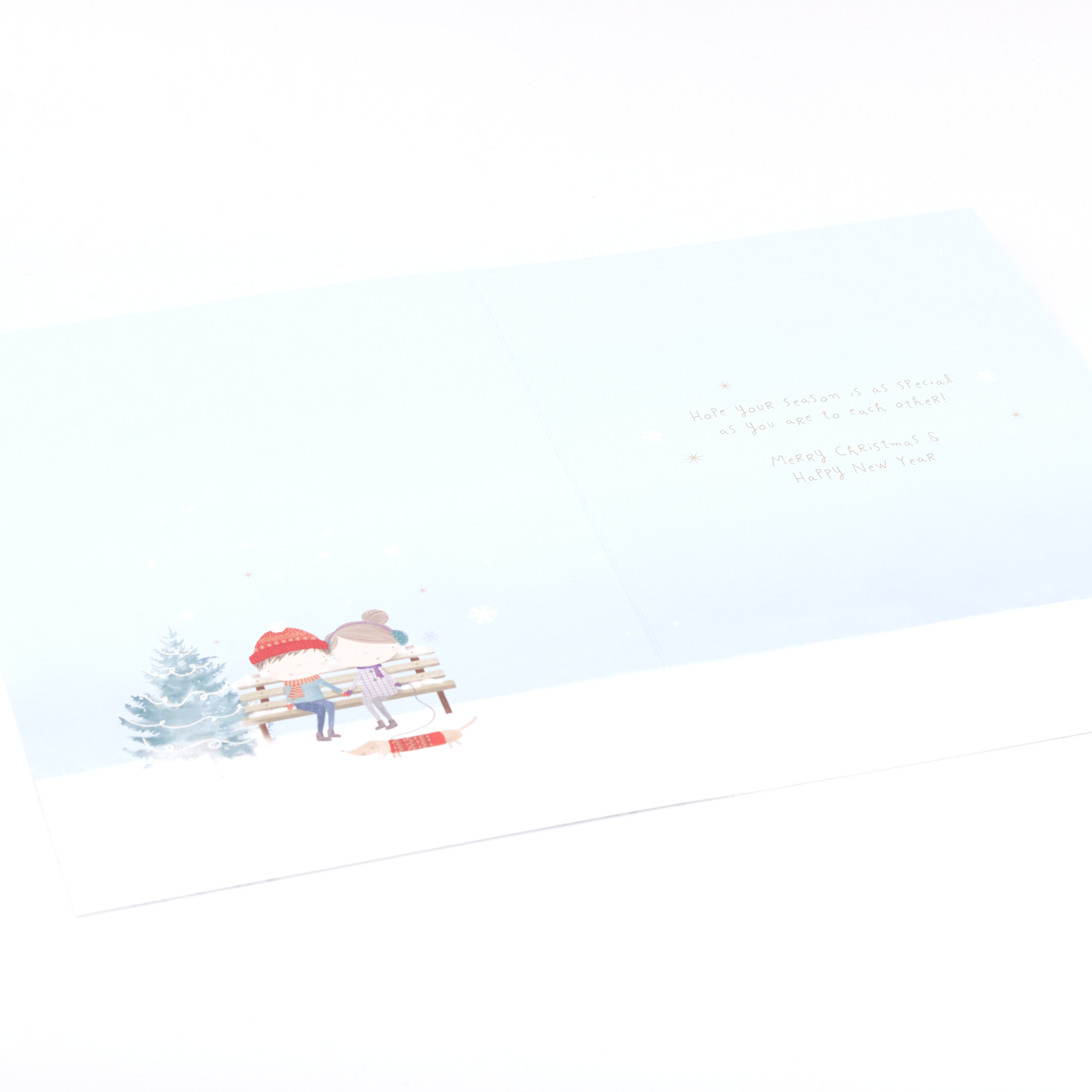 Christmas Card - Son And Daughter In Law, Cute Couple On Bench