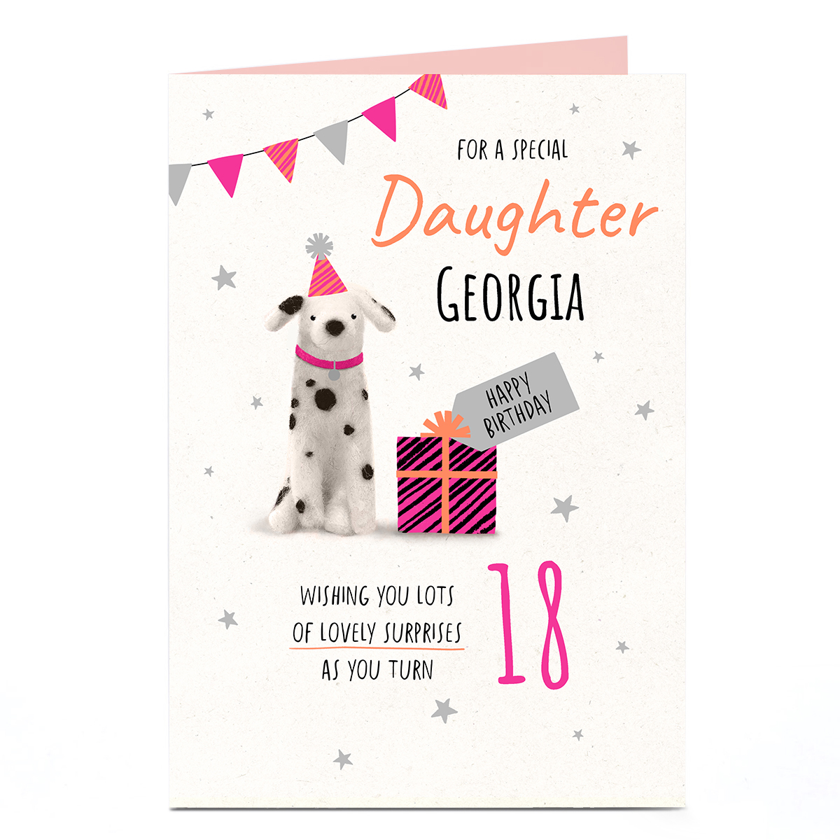 Personalised Birthday Card - Dog In Party Hat