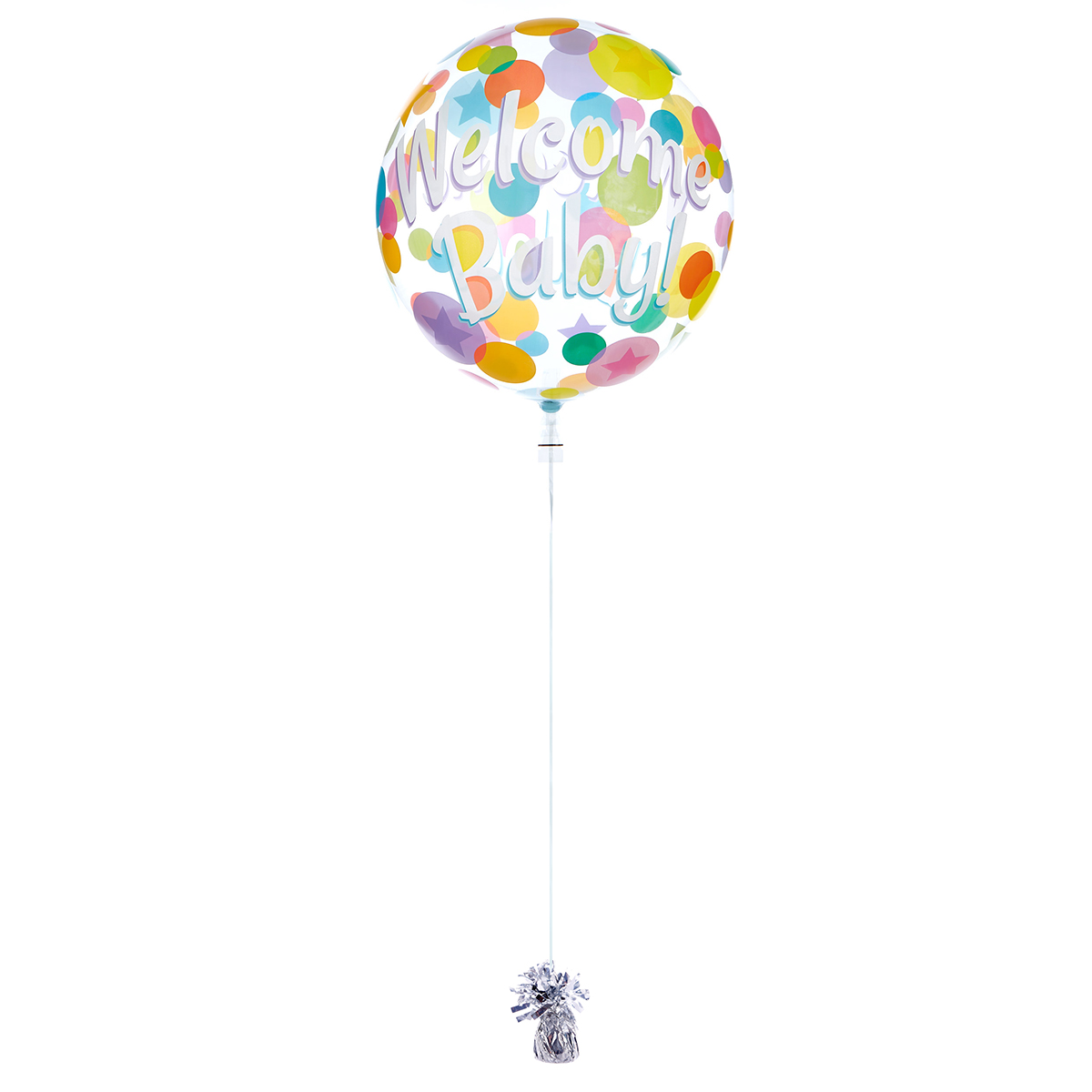 22-Inch Bubble Balloon - Welcome Baby - DELIVERED INFLATED!