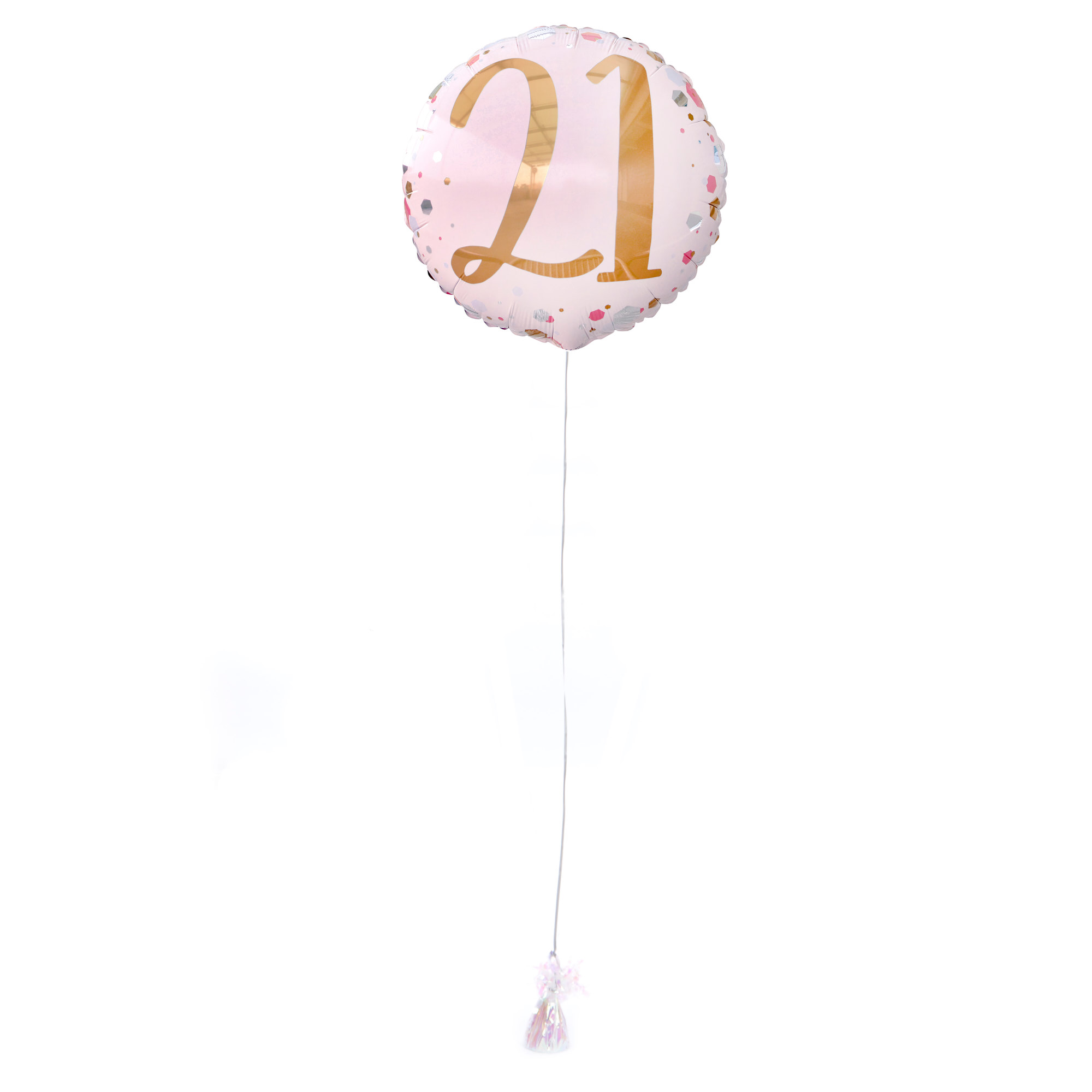 Pink & Rose Gold 21st Birthday Balloon & Lindt Chocolates - FREE GIFT CARD!