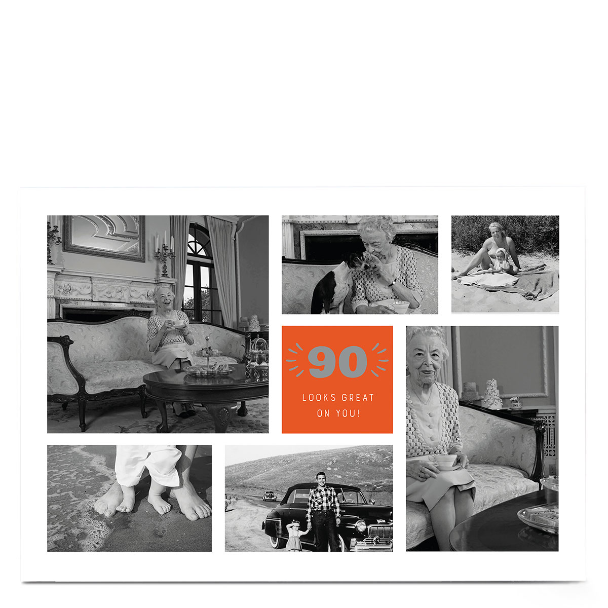 Photo 90th Birthday Card - Looks Great On You [Editable Age]