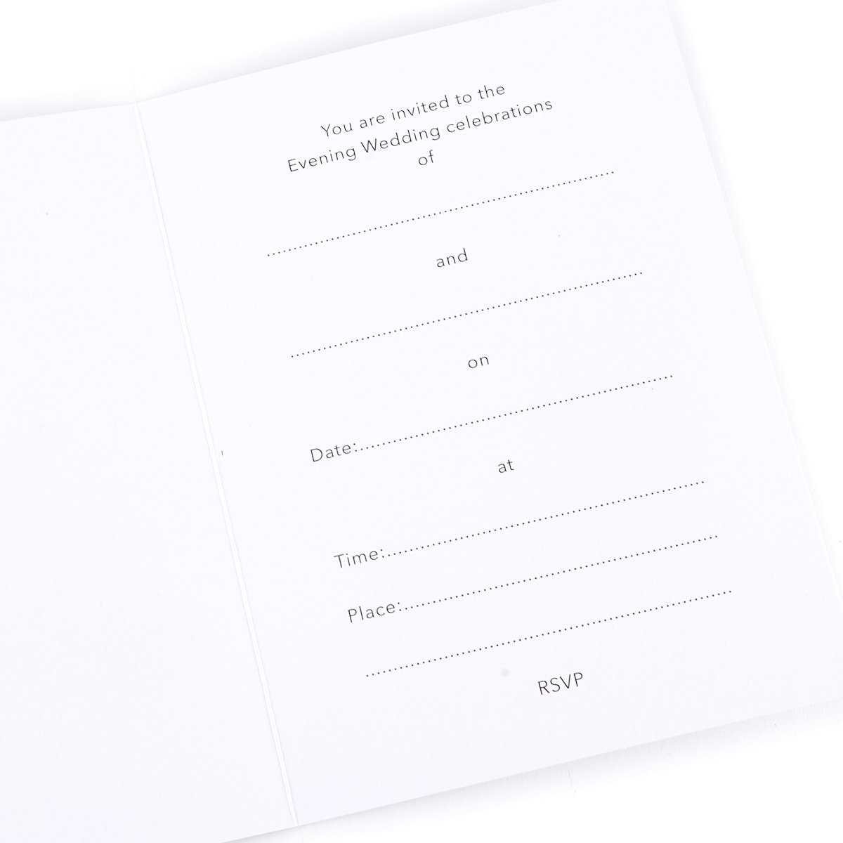 Evening Wedding Invitations, Floral Pink - Pack of 12