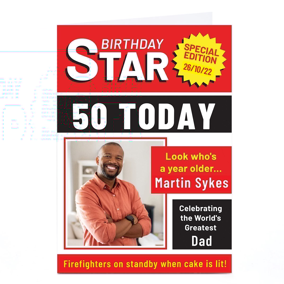 Personalised Birthday Photo Card - Birthday Star