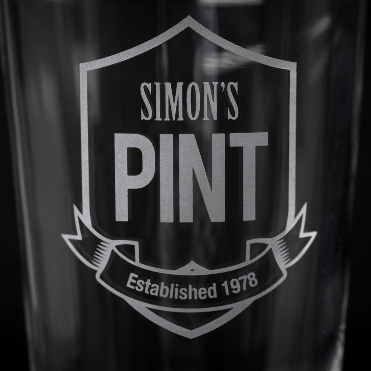 Personalised Established Badge Pint Glass