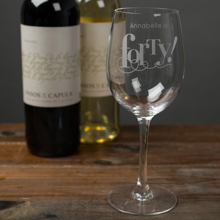 Personalised 40 Years Old Wine Glass