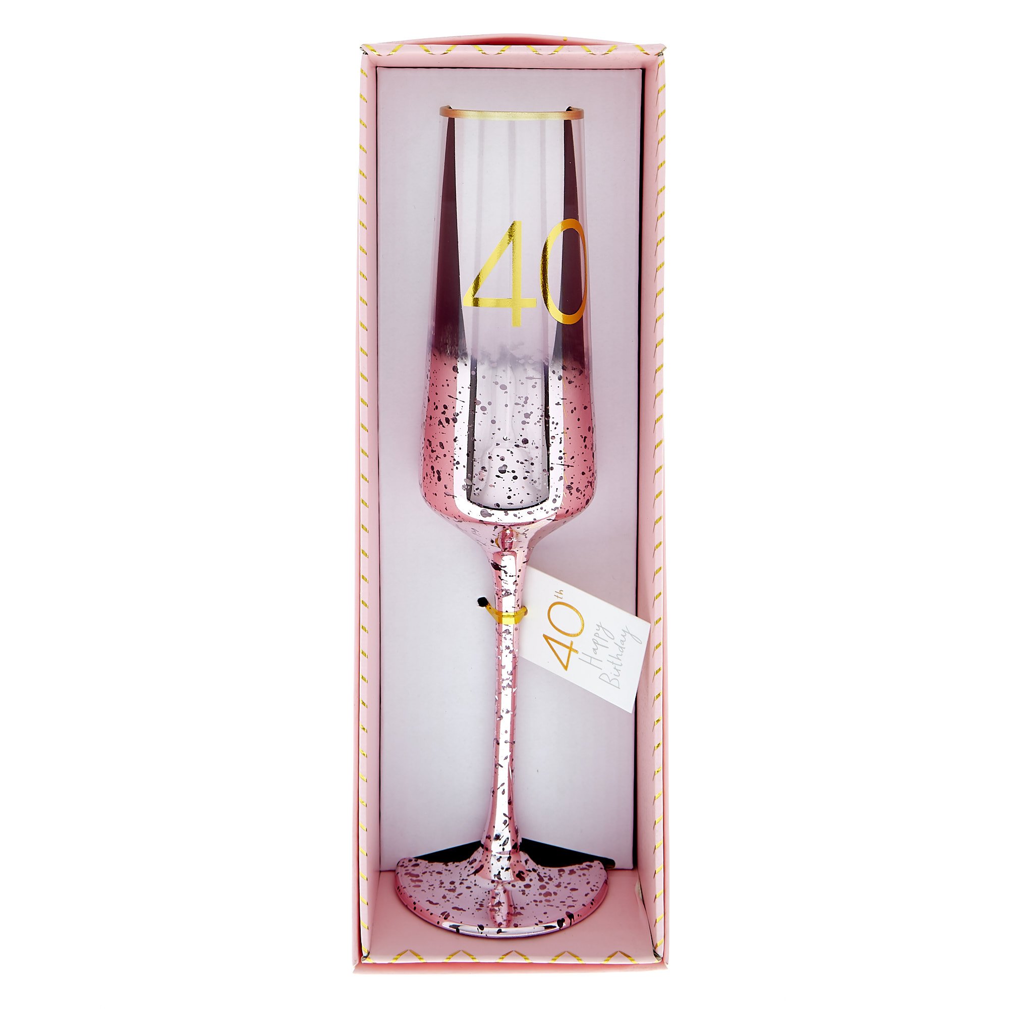 40th Birthday Frosted Champagne Flute 