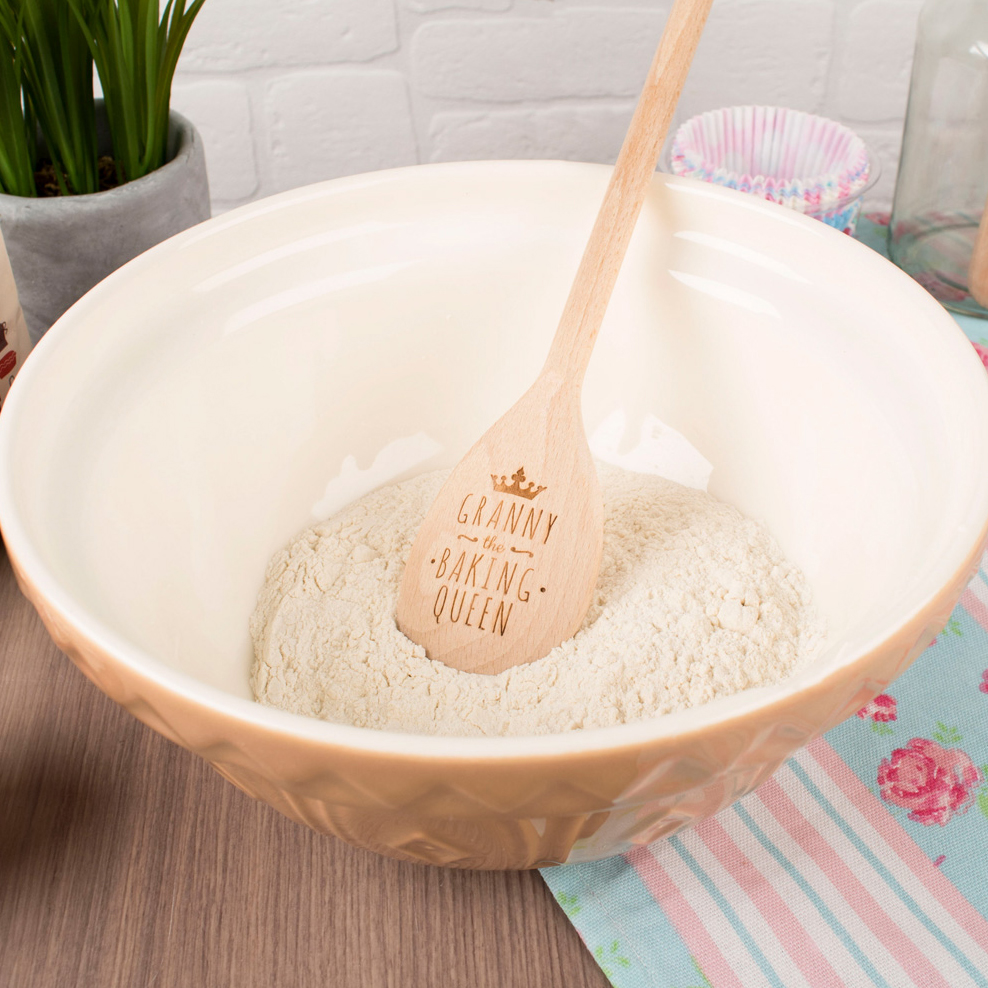 Engraved Wooden Spoon - Baking Crown