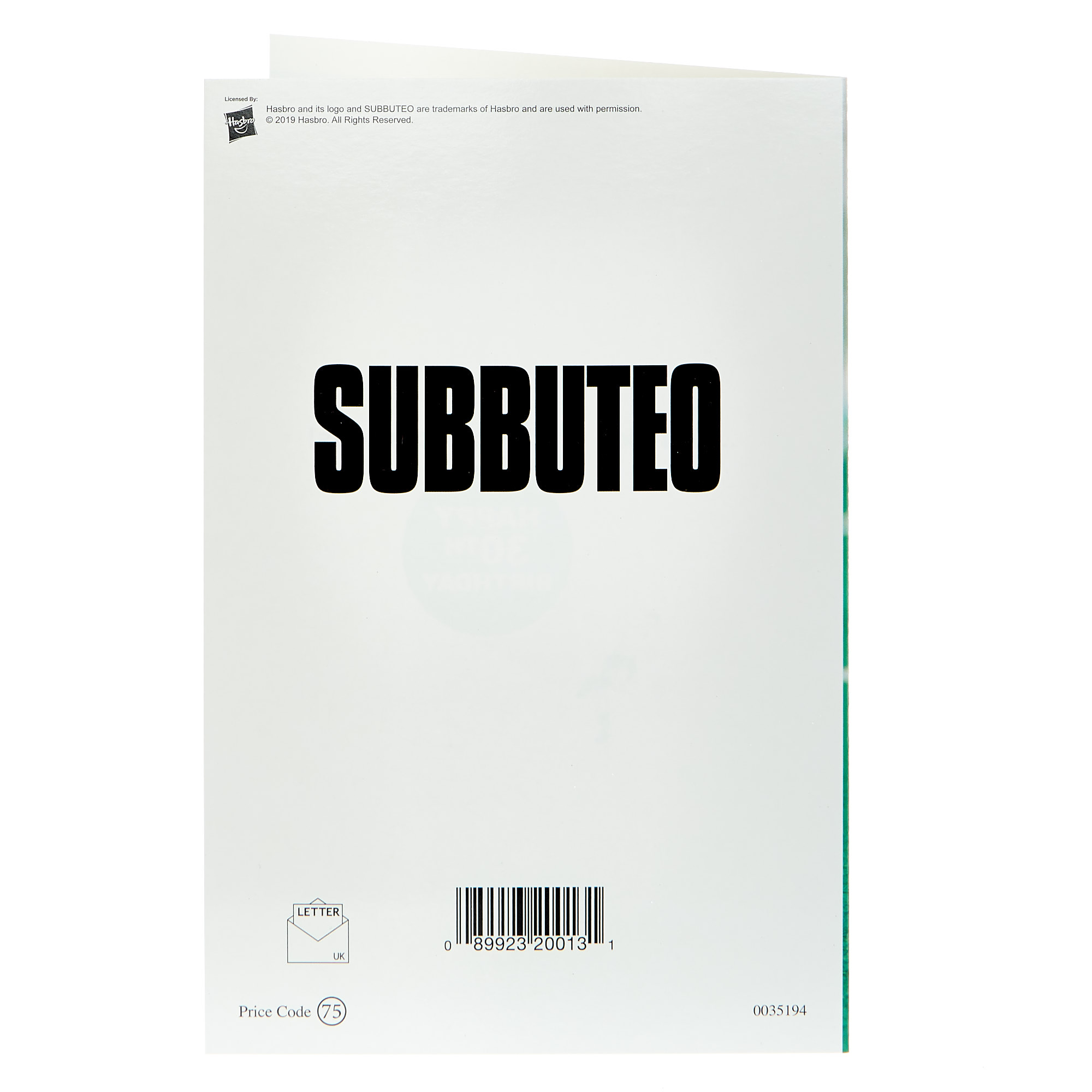 Subbuteo 30th Birthday Card