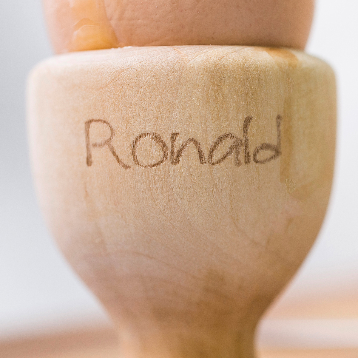 Personalised Engraved Set Of 2 Wooden Egg Cups - His & Hers