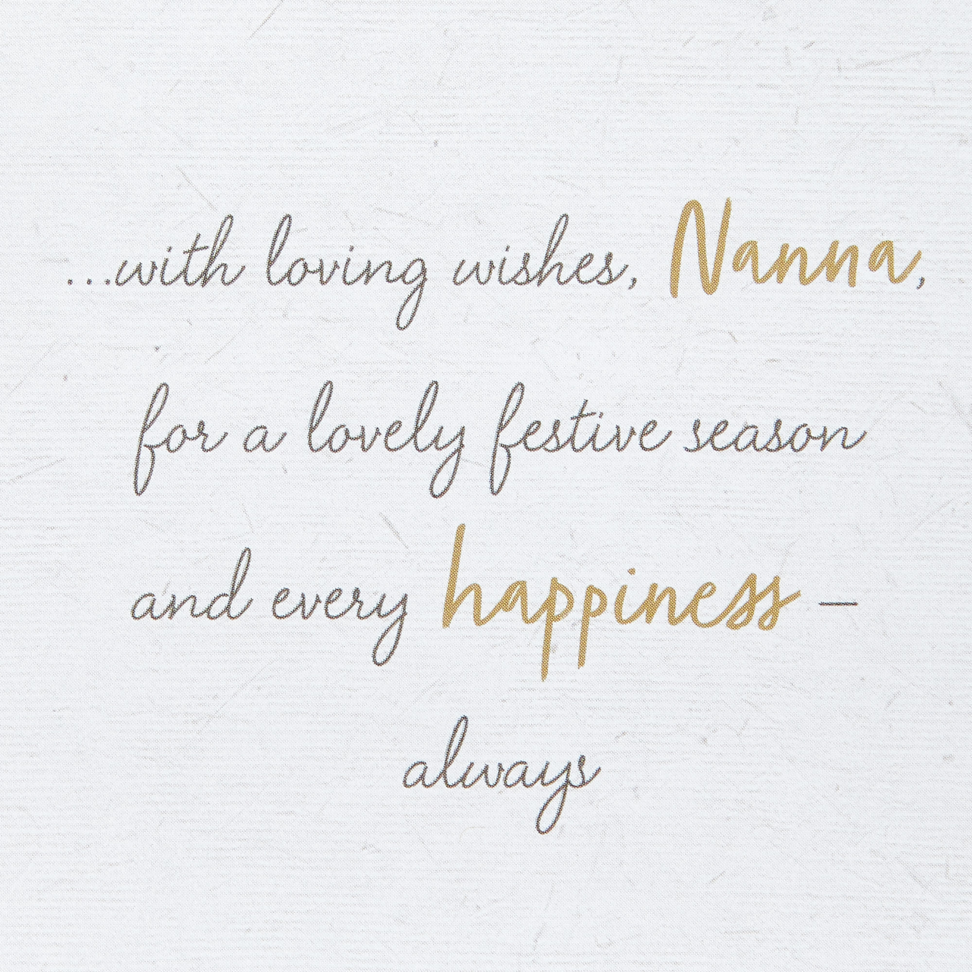 Christmas Card - Wonderful Nanna, Traditional Verse