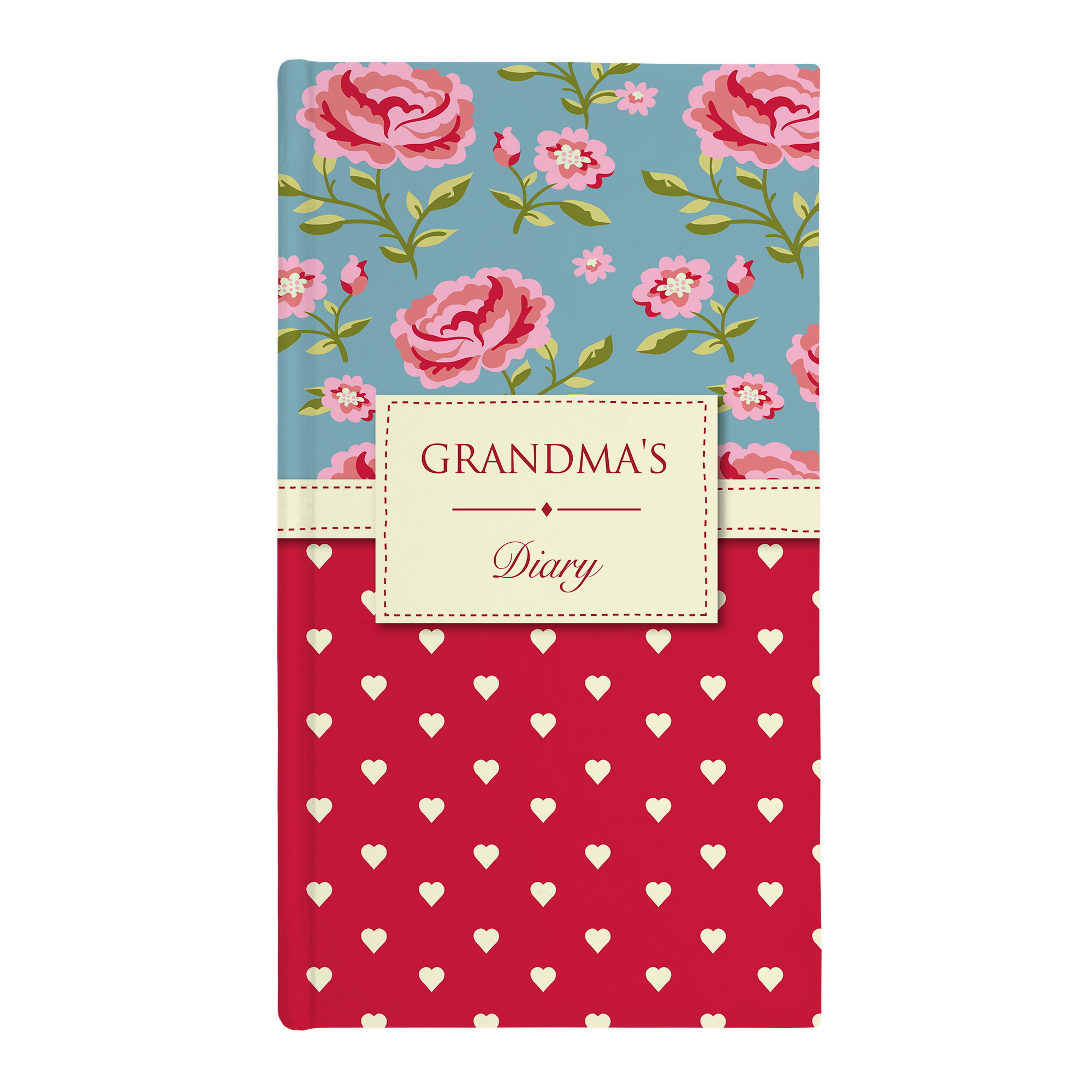 Personalised Slim Diary - Roses & Hearts test