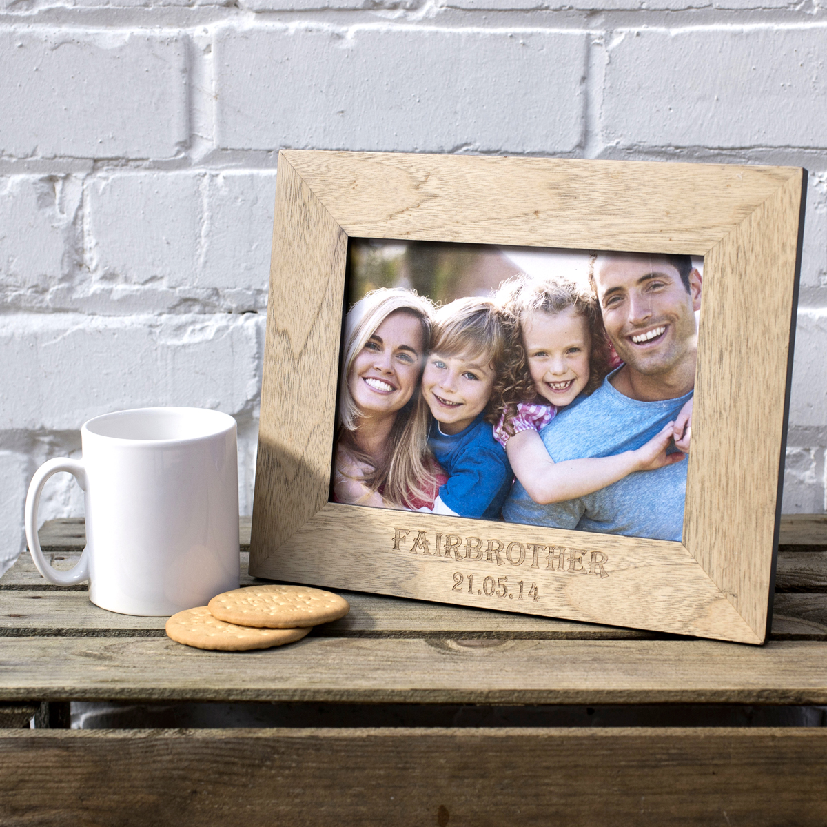 Personalised Engraved Wooden Photo Frame - Family Name