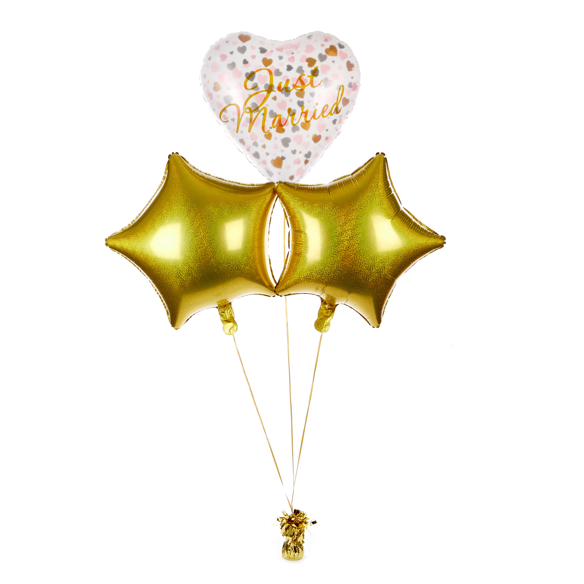 Just Married Balloon Bouquet - DELIVERED INFLATED!