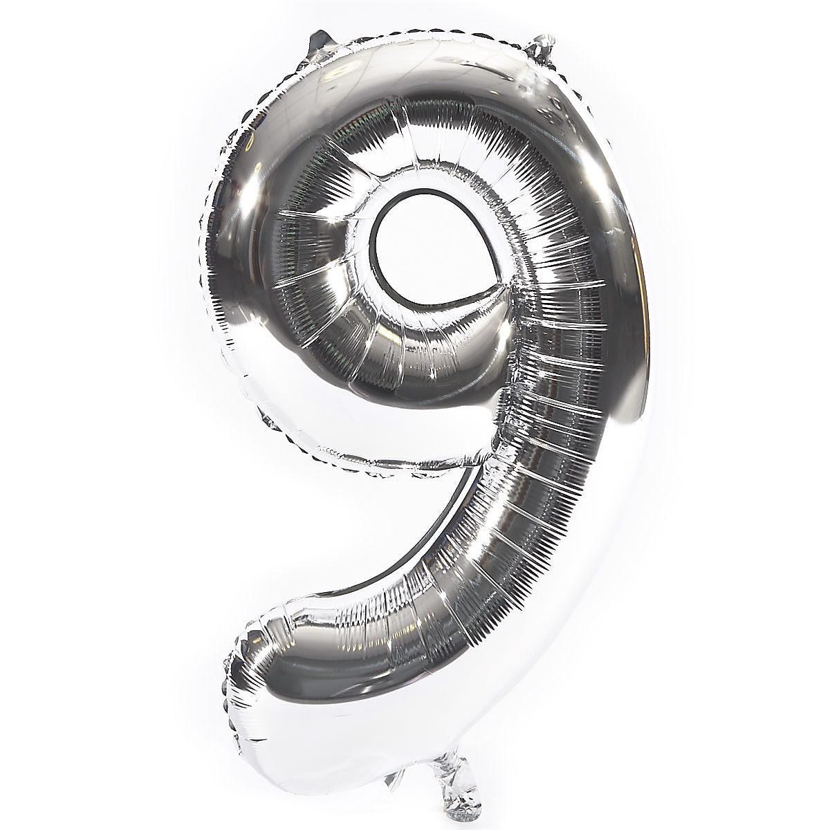Age 90 Giant Foil Helium Numeral Balloons - Silver (deflated)