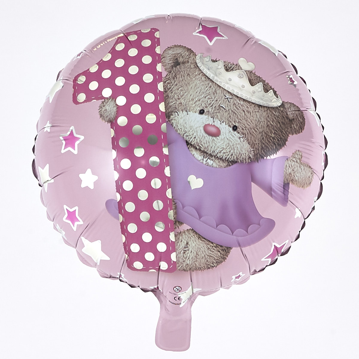 Hugs Age 1 Girl Foil Helium Balloon