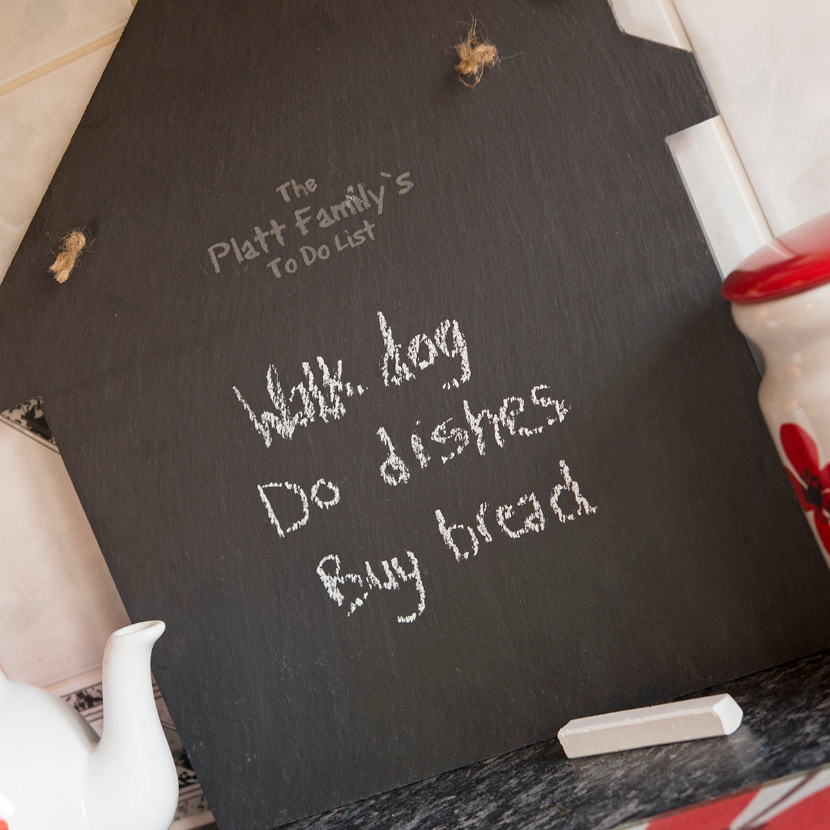 Personalised Engraved Large House-Shaped Slate Chalkboard