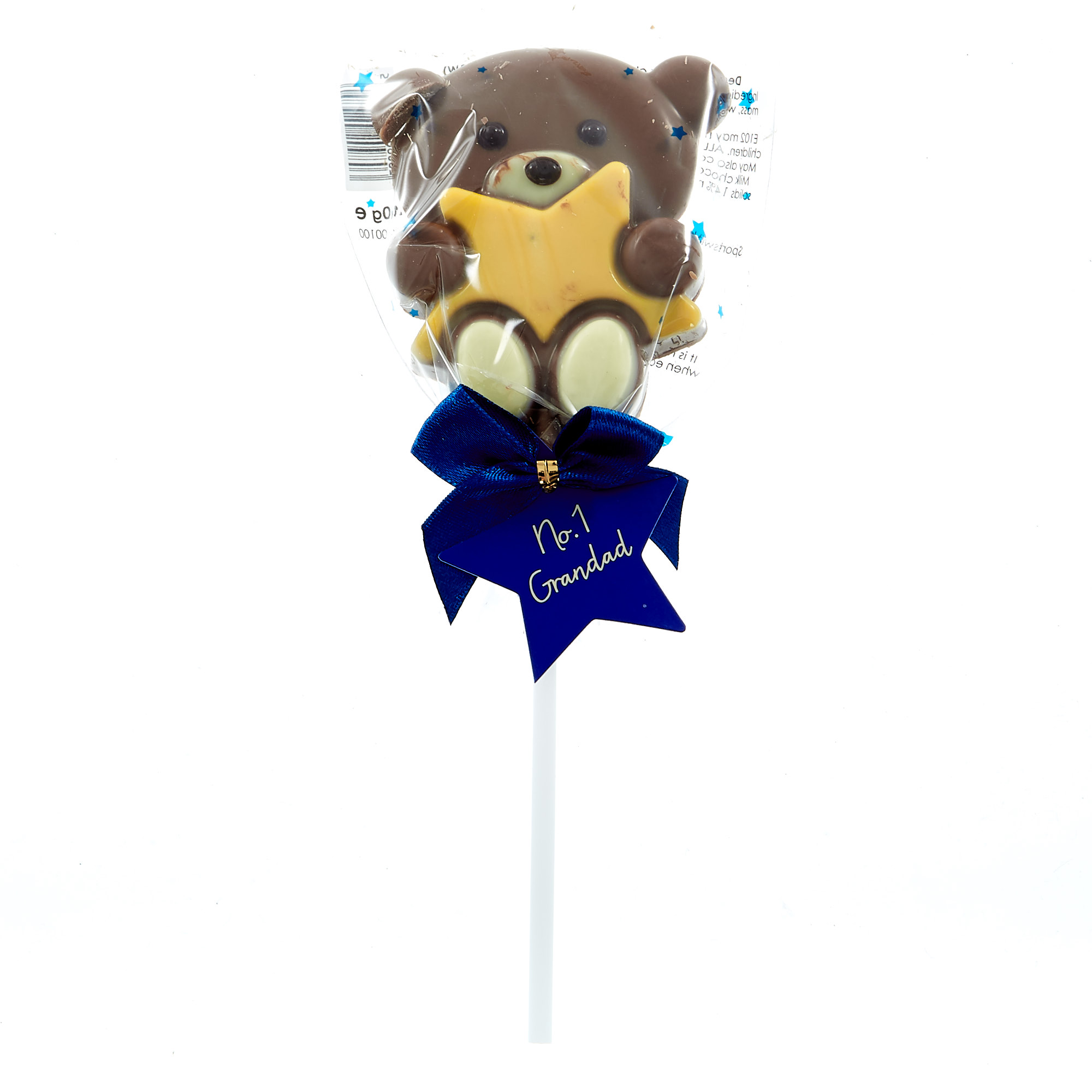 Hugs Bear No.1 Grandad Milk Chocolate Lollipop