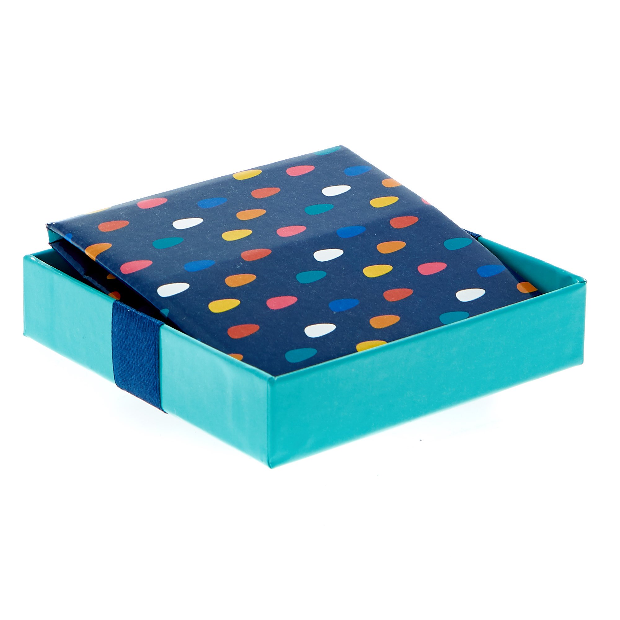Small Flat-Pack Gift Box - Patterned Turquoise