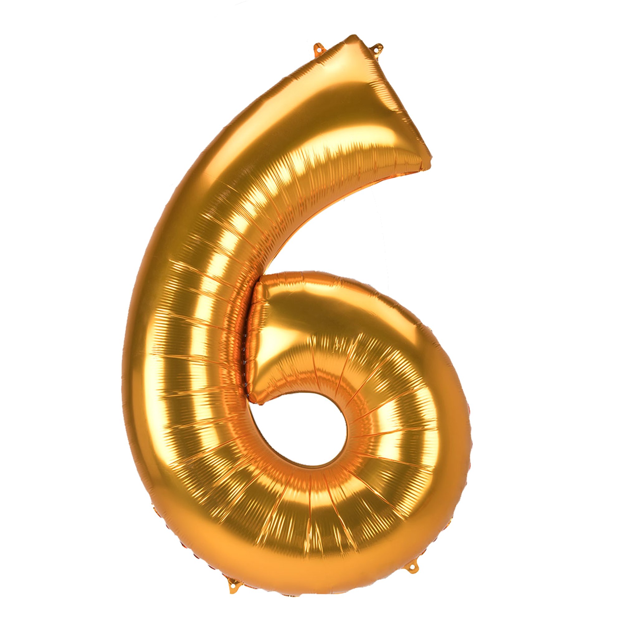 JUMBO 53-Inch Gold Foil Number 6 Balloon (Deflated) 