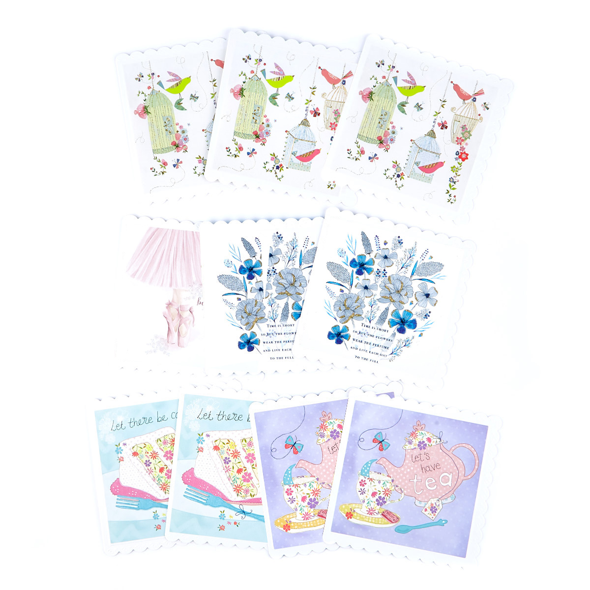 Scalloped Female Cards For All Occasions - Pack Of 10