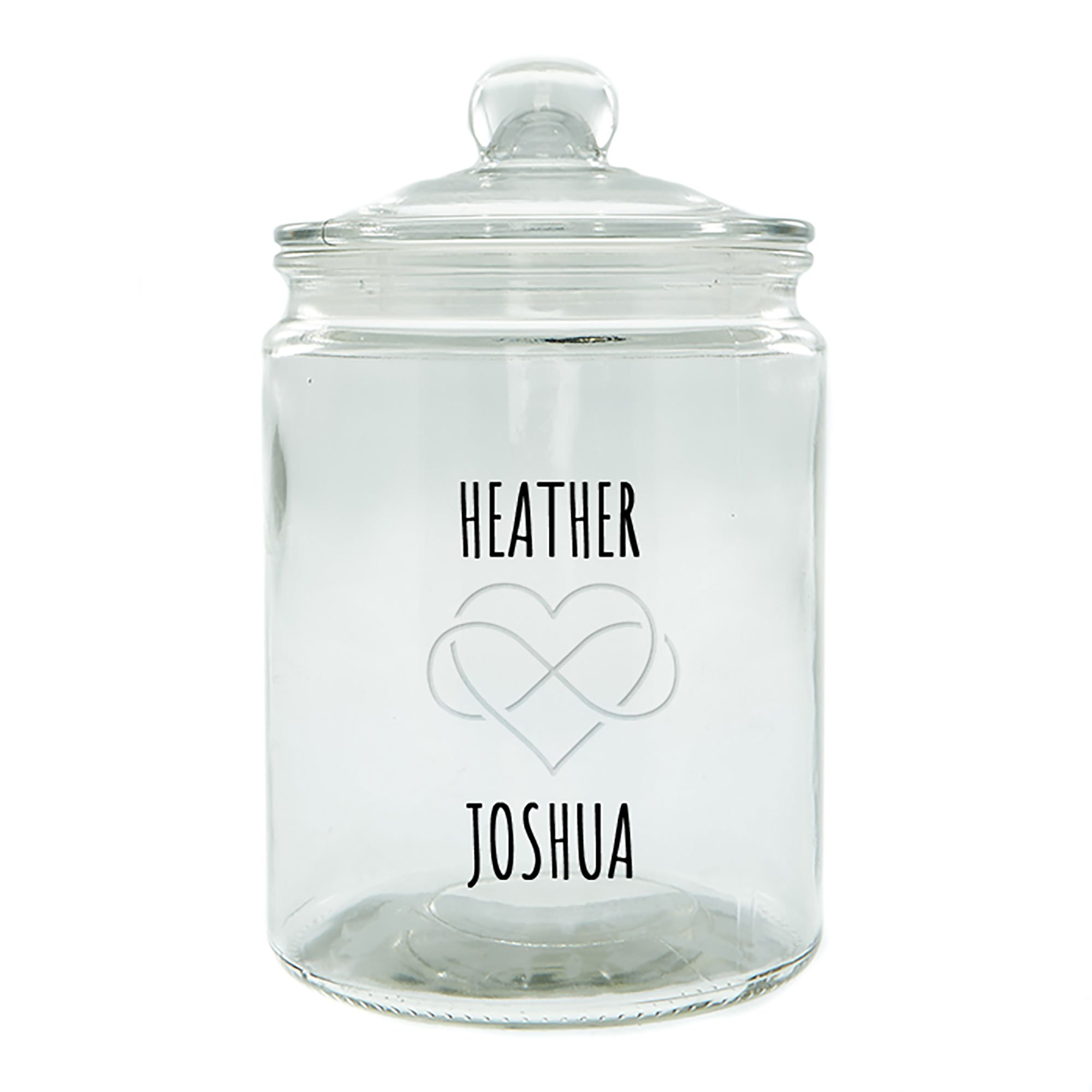Personalised Glass Memory Jar - Infinity Heart