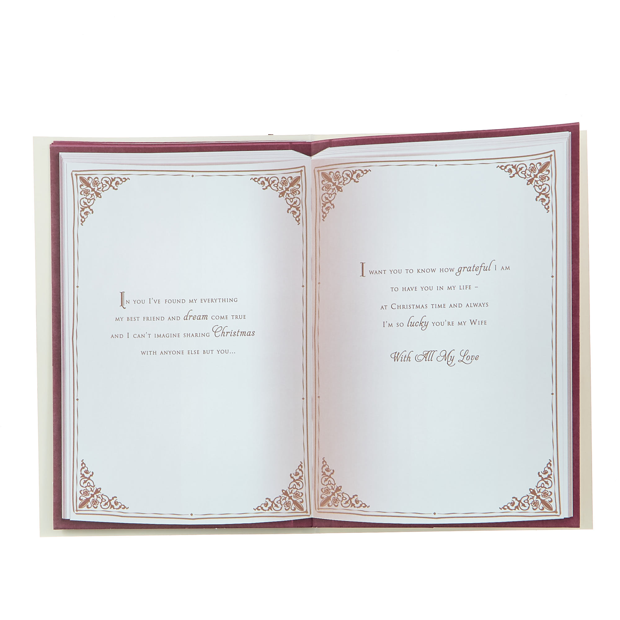 Christmas Card - Gorgeous Wife, Traditional Christmas Verse