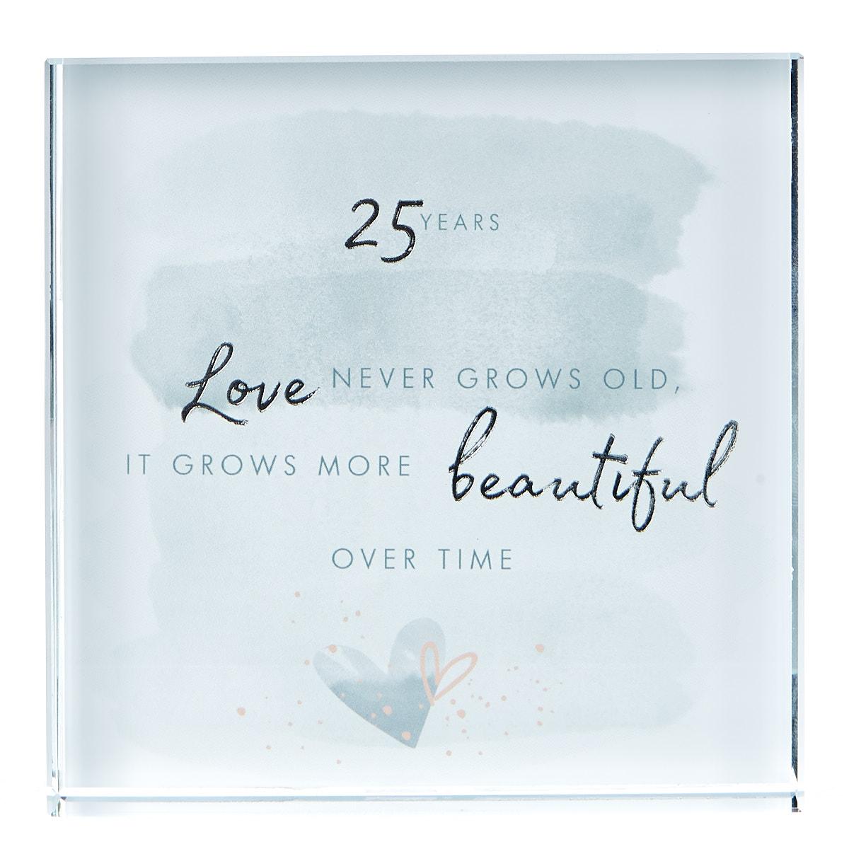 Perfect Together Glass Keepsake - 25th Anniversary