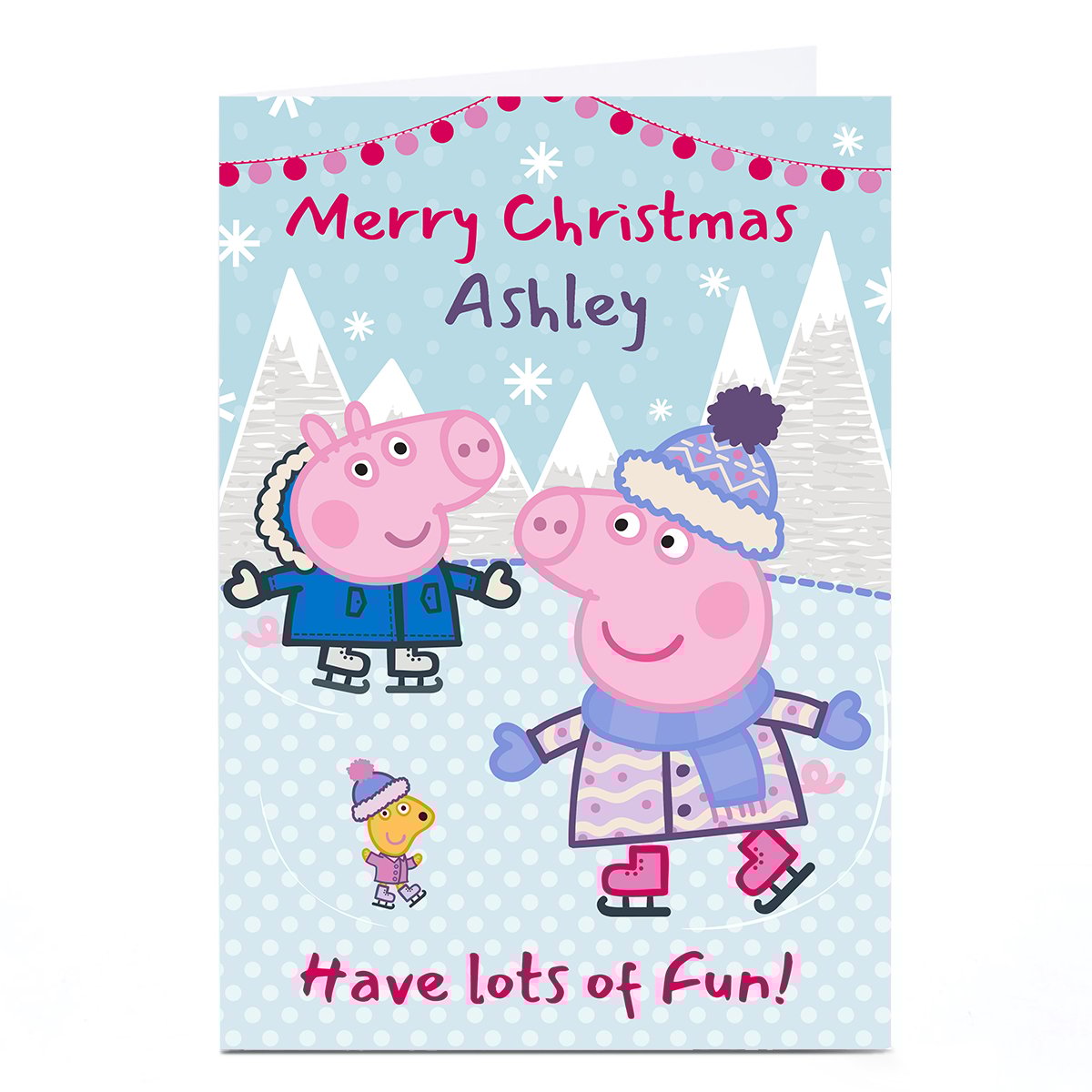 Personalised Peppa Pig Christmas Card - Lots of Fun