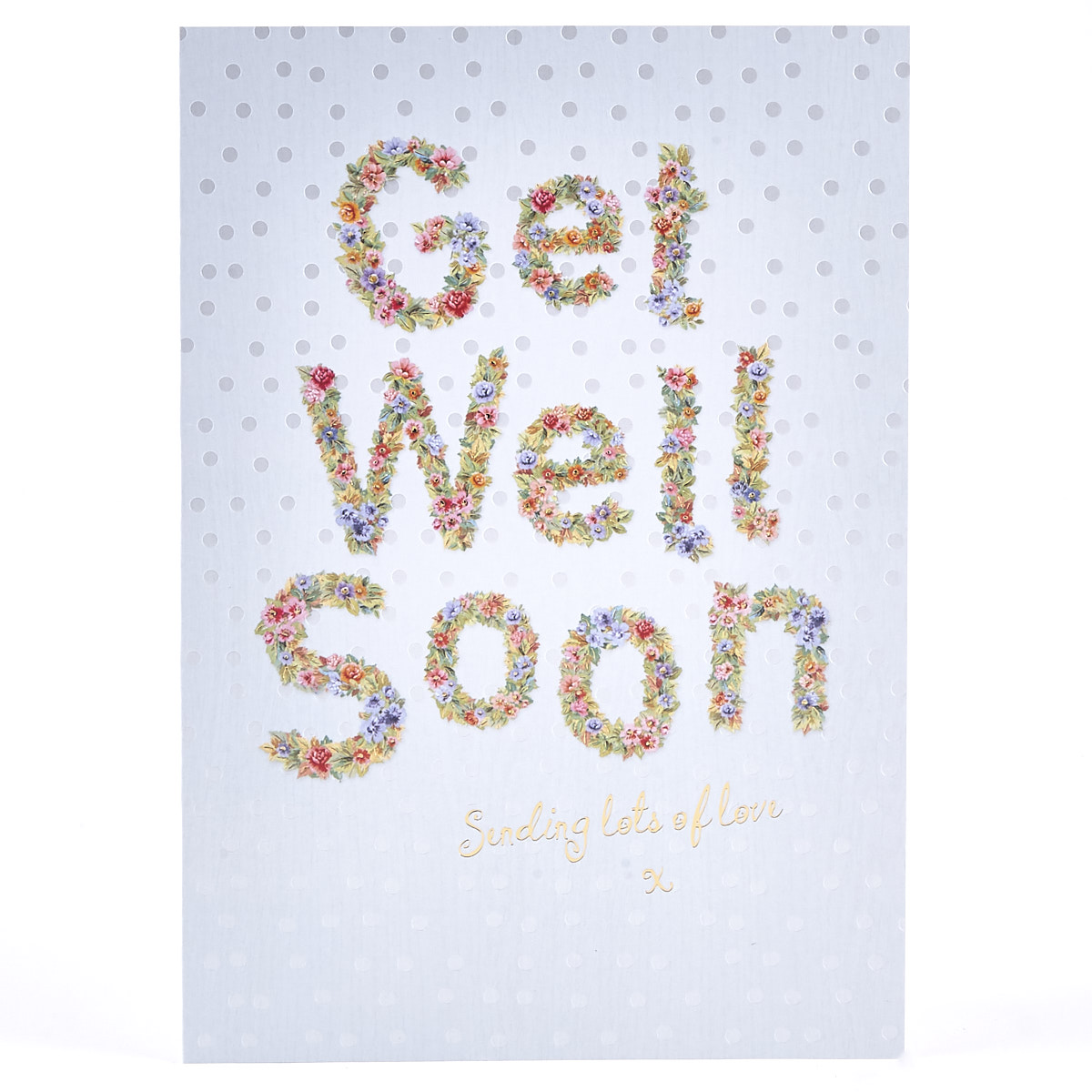 Get Well Soon Card - Flower Text
