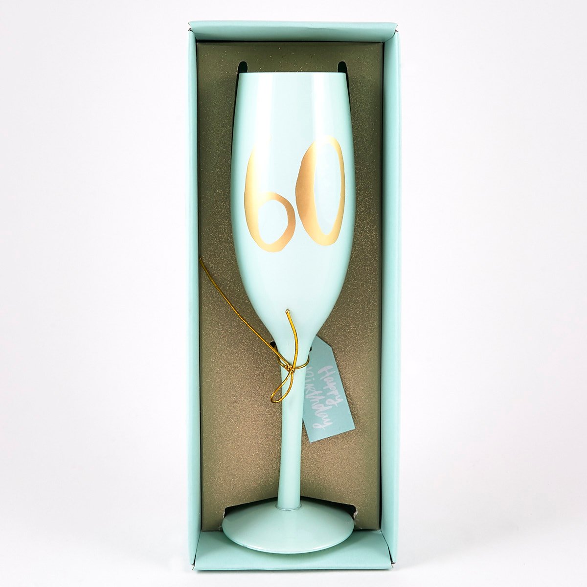 60th Birthday Large Mint Green Champagne Flute