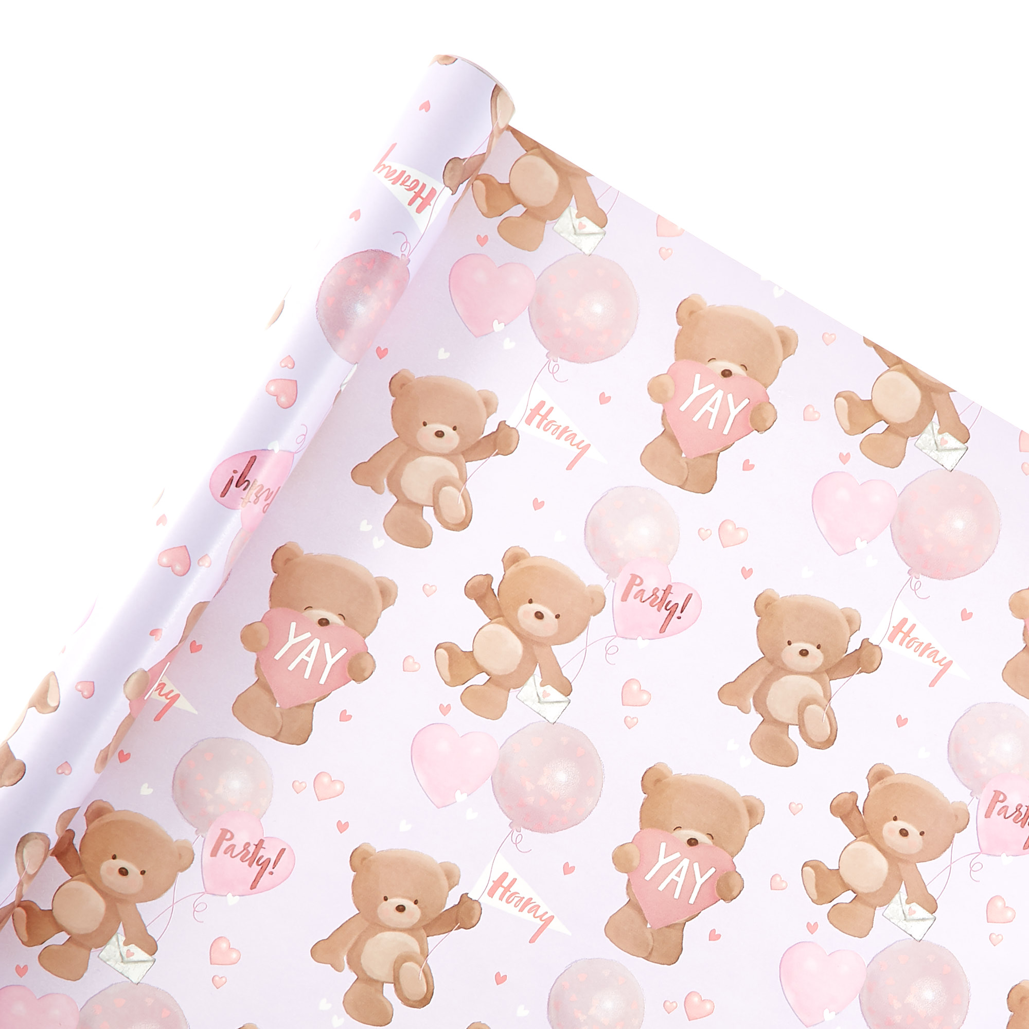 Hugs Bear Themed Wrapping Paper - 4 Rolls 